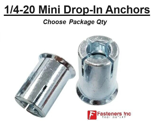 1/420 Mini Short DropIn Concrete Expansion Anchor Zinc Plated (Choos