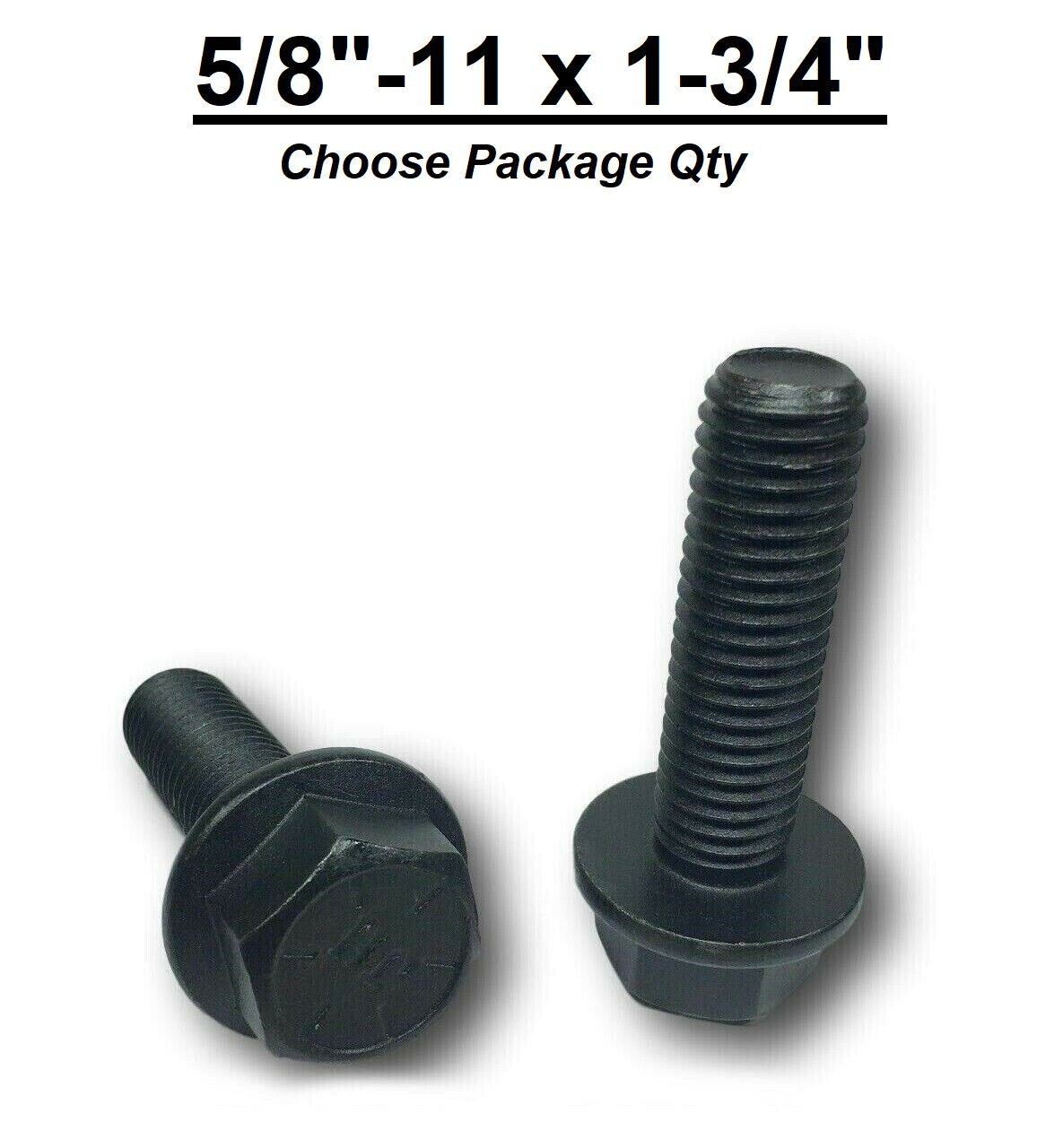 5/8"11 x 13/4" Grade 8 Hex Head Flange Frame Bolts Phos & Oil / Blac