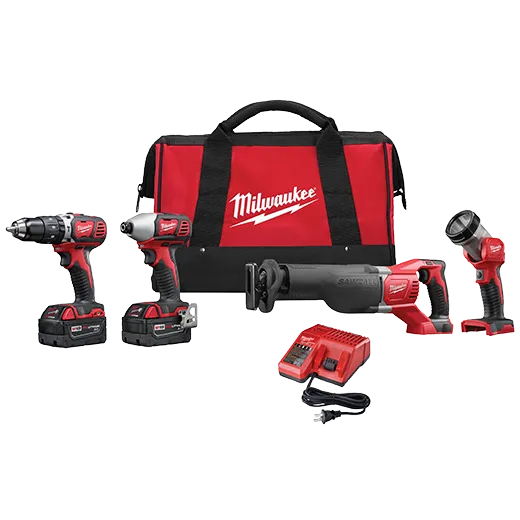 Milwaukee 2696-24 M18 Cordless LITHIUM-ION 4-Tool Combo Kit