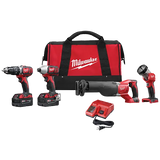 Milwaukee 2696-24 M18 Cordless LITHIUM-ION 4-Tool Combo Kit