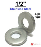 1/2" Stainless Steel Thick Heavy Duty SAE Flat Washers (.156 Thick)