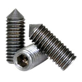 1/4"-28 x 1/2" Black Socket Set Screw Cone Point Fine Thread