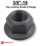 3/8"-16 Locking Flange Nut Grade 8 Phos & Oil Black Grade G