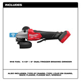 Milwaukee 2986-20 M18 FUEL 18V Lithium-Ion Brushless Cordless 4-1/2 in./5 in. Dual-Trigger Braking Grinder (Tool-Only)