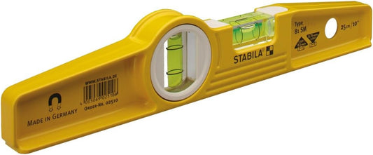 Stabila 25100 10-Inch Die-Cast Rare Earth Magnetic Level , Yellow