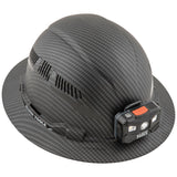 Klein 60347 Hard Hat, Premium KARBN™ Pattern, Vented Full Brim, Class C, Lamp