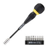 Vessel Tools 2200MBH120K01 Ball Grip Ratchet Interchangeable Screwdriver with 10 Piece Bit Set