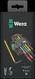 WERA Tools 05073599001 967/9 TX BO Multicolour 1 SB L-key set for tamper-proof TORX® screws, BlackLaser, 9 pieces