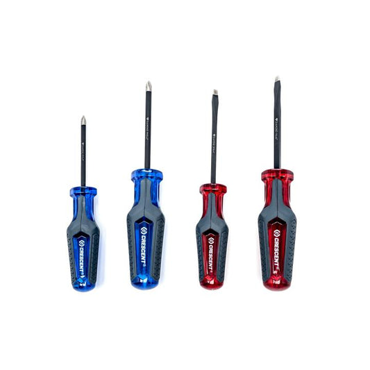 Crescent Tools CGS4PCSET 4 Piece Phillips/Slotted Co-Molded Diamond Tip Screwdriver Set