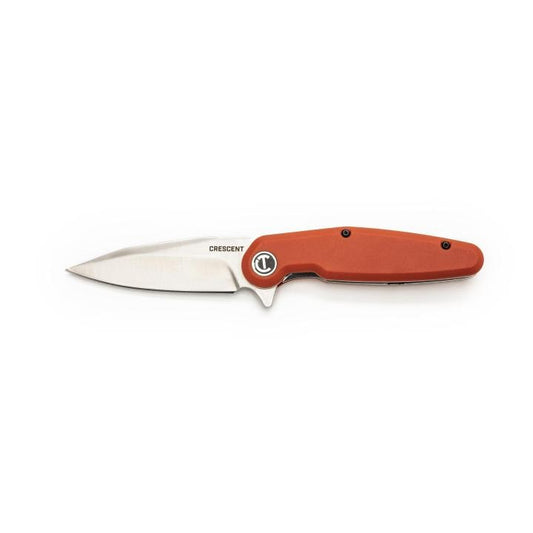 Crescent Tools CPK350CR 3 1/2" Harpoon Blade Composite Handle Pocket Knife, Rawhide
