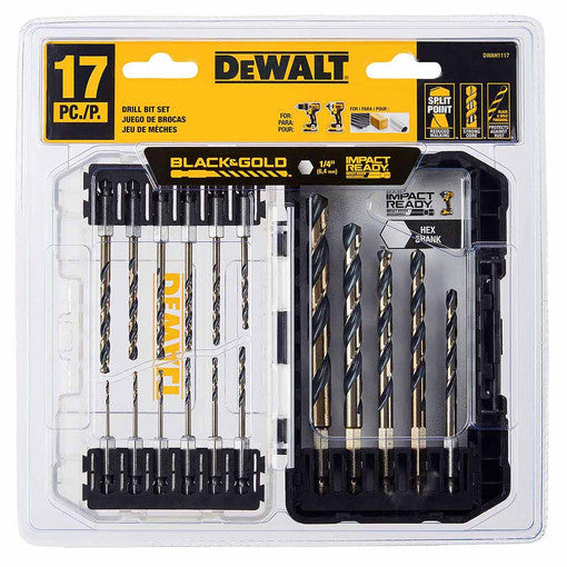 DeWalt DWAH1117 17PC Black & Gold Hex Shank Drill Bit Set