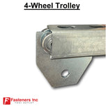 4 Wheel Trolley for Unistrut Channel 600 Pound Load Limit #4870 P2950