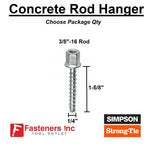 3/8"-16 Simpson Titen Rod Hanger for Concrete 1/4" x 1-5/8" THDB37158RH