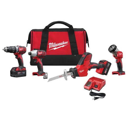 Milwaukee 2695-24 M18 Cordless LITHIUM-ION 4-Tool Combo Kit