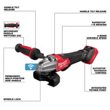 Milwaukee 2986-20 M18 FUEL 18V Lithium-Ion Brushless Cordless 4-1/2 in./5 in. Dual-Trigger Braking Grinder (Tool-Only)