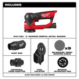 Milwaukee 2535-20 M12 FUEL 3" Random Orbital Detail Sander