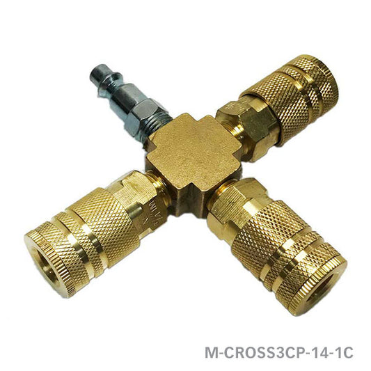 Rolair M-CROSS3CP-14-1C 3-way cross (1/4" NPT) Industrial fittings