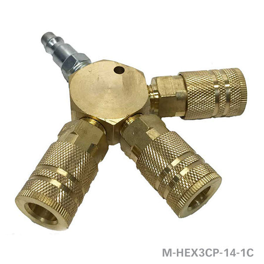 Rolair M-HEX3CP-14-1C 3-way flat/hex (1/4" NPT) Industrial fittings