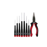 Wiha 26190 Precision Slotted and Phillips Screwdrivers 8-PieceSet Includes Long Nose Pliers