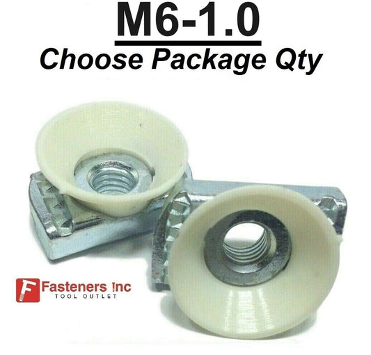 M6-1.0 Cone Twirl Nuts for Unistrut Channel Standard Strut (Choose Quantity)