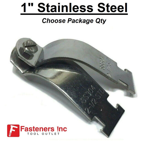 1" Stainless Steel Rigid Pipe Clamps Unistrut Channel #4324S1 P1113