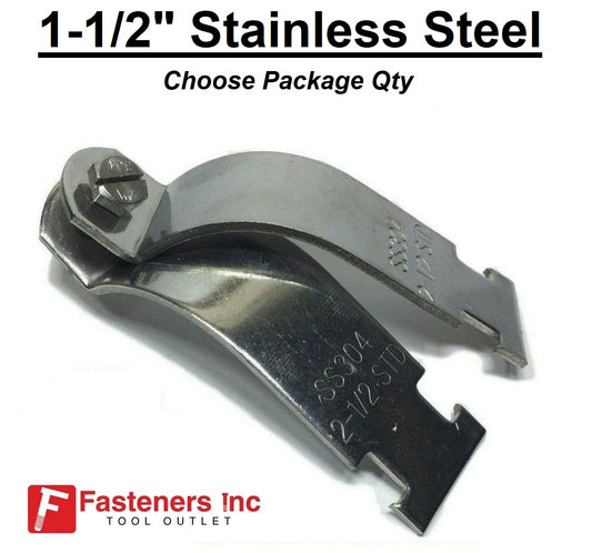 1-1/2" Stainless Steel Rigid Pipe Clamps Unistrut Channel #4326S1 P1115