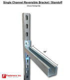 18" Single Channel Reversible Bracket Standoff for Unistrut Strut Solid Post #478618