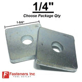 1/4" X 1-5/8" X 1-5/8" Square Plate Washers for Unistrut Channel (#4600)