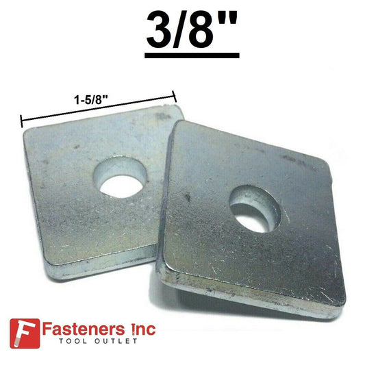 3/8" x 1-5/8" x 1-5/8" Strut Bearing Plate Washers Steel Zinc Plated for Unistrut Channel