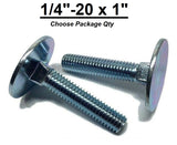 1/4"-20 x 1" Elevator Bolt Zinc Plated Full Thread Grade 2