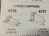 3-Hole "Z" FITTING for 1 5/8" Unistrut / B-Line Channel #4725 P1045