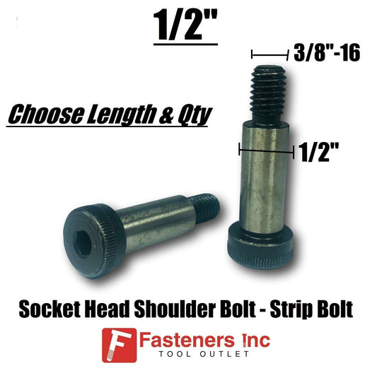 1/2" Stripper Shoulder Socket Head Cap Screw Bolts Strip Allen (Choose Length & Quantity)