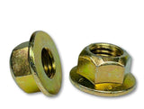7/16"-20 Locking Flange Nut Grade 8 Yellow Zinc Plated Fine Thread