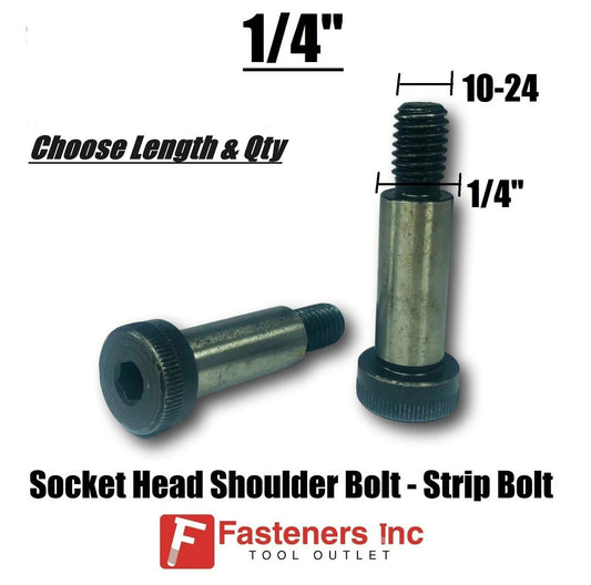 1/4" Stripper Shoulder Socket Head Cap Screw Bolts Strip Allen (Choose Length & Quantity)