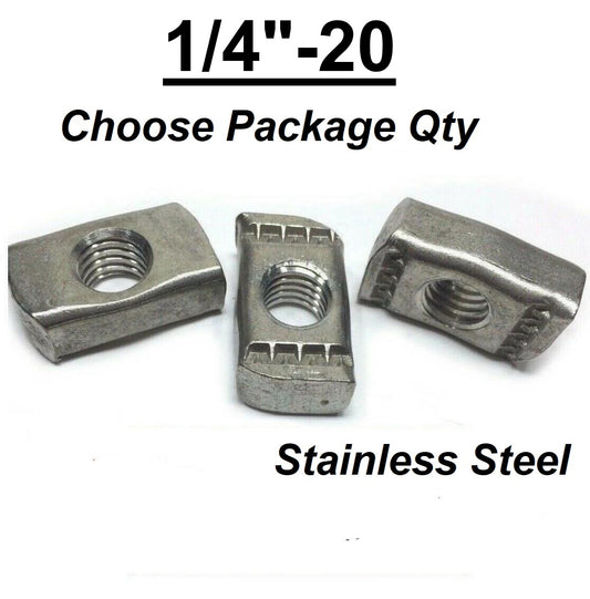 1/4"-20 Stainless Steel Strut Nuts for Unistrut Channel P3006-1420