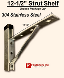 Stainless Steel Unistrut Shelf Bracket / Brace 12-1/2" #478412S1 P1773SS