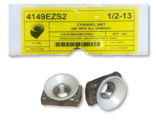 1/2"-13 Stainless Steel Cone Twirl Nuts for Unistrut B-Line Channel