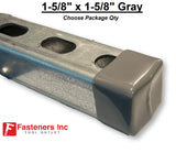 1 5/8" X 1 5/8" Plastic Grey / Gray End Caps Unistrut Channel #4881GY