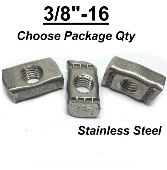 3/8"-16 Stainless Steel Strut Nuts for Unistrut Channel P3008-3816 NO SPRING