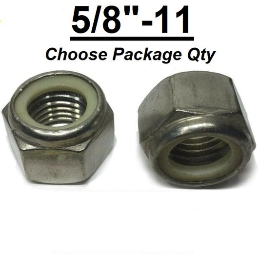 5/8"-11 Stainless Steel Nylon Insert Lock Hex Nut UNC Nylock