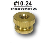 #10-24 Brass Solid Knurled Thumb Nut UNC Decorative