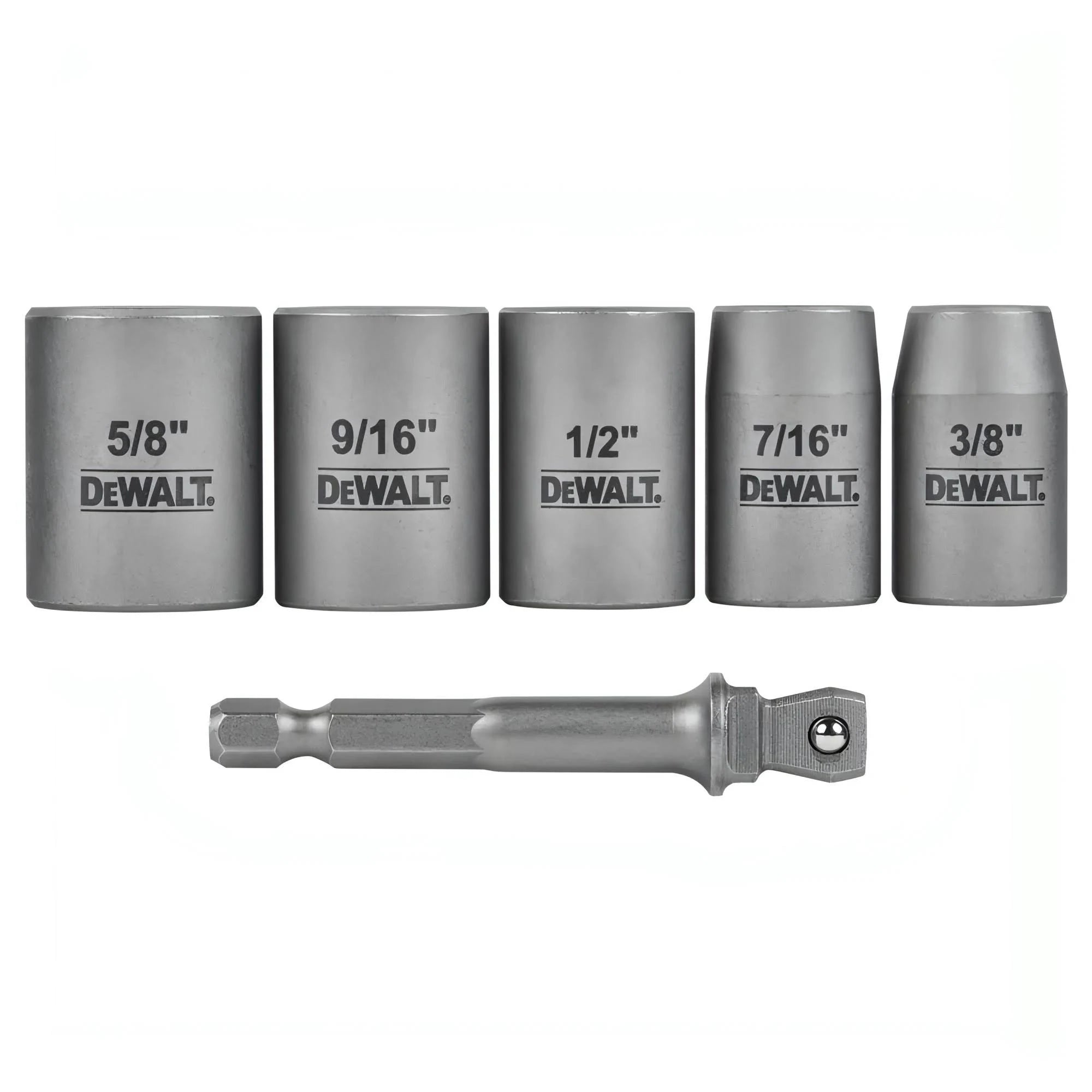 DeWalt DWASFSMI6 MAX Impact 3 8 in. Carbon Steel Drive Socket Set