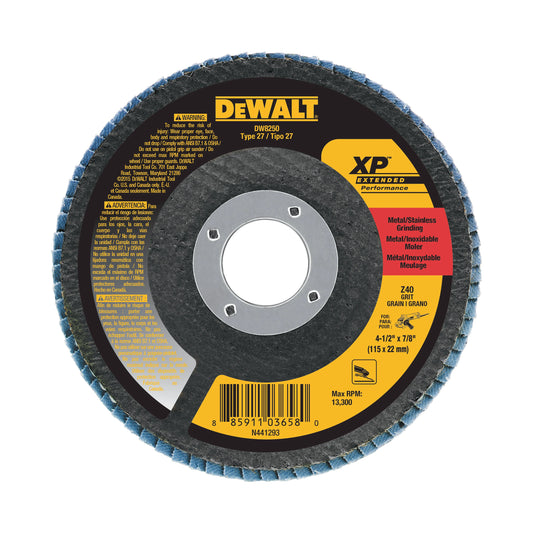 Dewalt DW8250 4-1/2" x 7/8" 40g XP flap disc