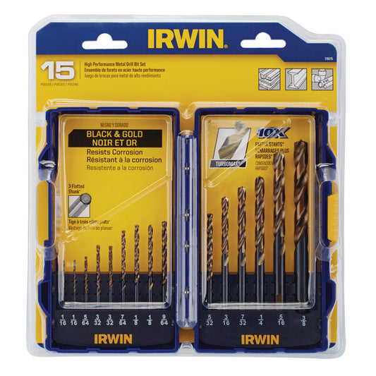Irwin 318015 Drill Bit 15p Turbo Point Set