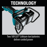 Makita XAG12PT1 36V (18V X2) LXT® Brushless 7" Paddle Switch Cut‑Off/Angle Grinder Kit, with Electric Brake (5.0Ah)