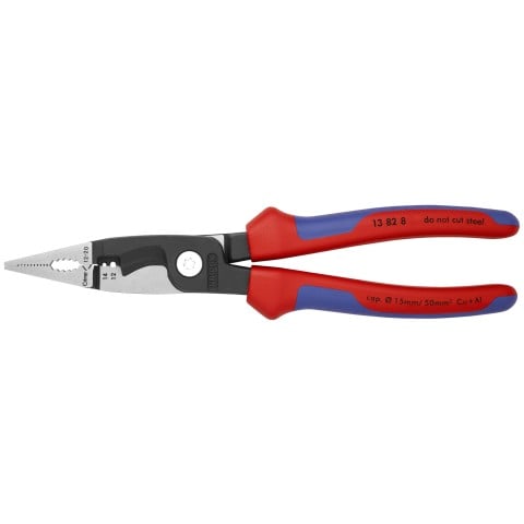 KNIPEX 13 82 8, 8 1/4" 6-in-1 Electrical Installation Pliers 12 and 14 AWG