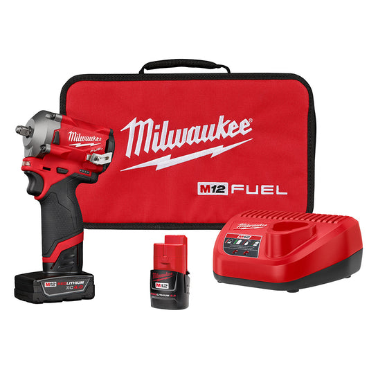 Milwaukee 2554-22 M12 FUEL Stubby 3/8 in. Impact Wrench Kit