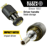 KLEIN 32308 8-in-1 Multi-Bit Adjustable Length Stubby Screwdriver