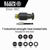 KLEIN 32308 8-in-1 Multi-Bit Adjustable Length Stubby Screwdriver