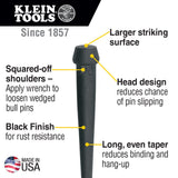 Klein 3256 Broad-Head Bull Pin, 1-1/16-Inch